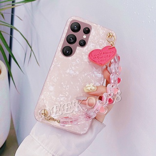 เคสโทรศัพท์ ซัมซุง Samsung Galaxy S22 S21 Ultra FE S22+ S21+ Plus A03 A03S Phone Case with Love Chain Casing Bling Lovely Shell Back Cover เคส GalaxyS22 S22Ultra GalaxyA03