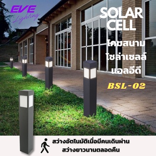 LED Solar Cell Super Bright BSL-02 Solar Lights โคมโซล่าเซลล์แอลอีดี BSL-02 motion sensor 2 วัตต์ คูลไวท์ โคมสนาม