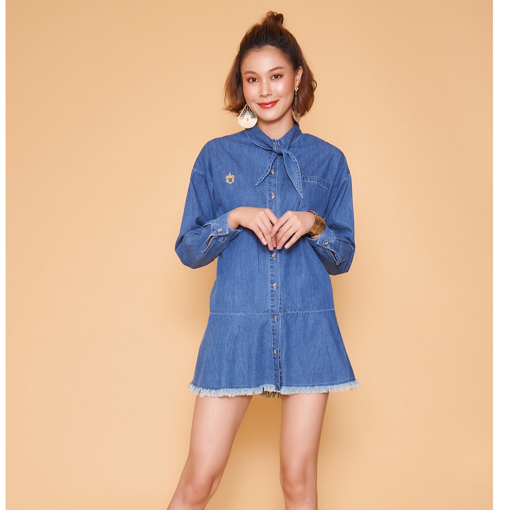 gina-dress-jeans-เดรสยีนส์จีน่าผูกโบว์