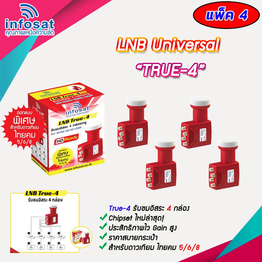 หัวรับสัญญาณ-lnb-infosat-ku-band-universal-รุ่น-true-4-4จุด-แพ็ค2-5