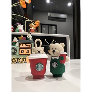 (สินค้าพร้อมส่งของแท้) Stopeer Bearista Starbucks Taiwan เซ็ทจุกปิดน้องหมี