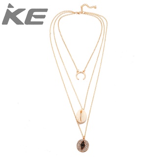 Jewelry Alloy geometric diamond eye horn shell multi-necklace for girls for women low price