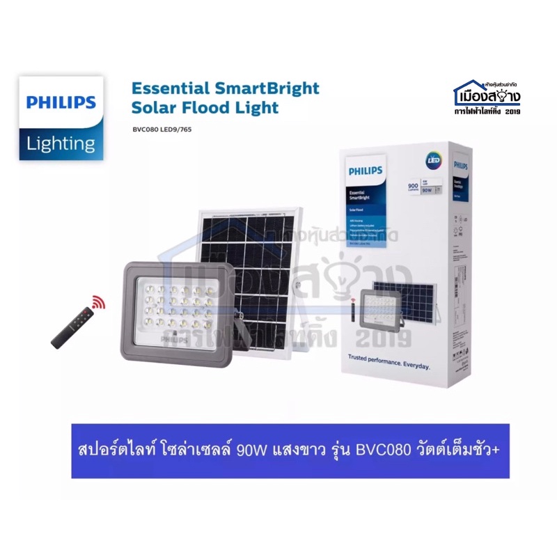 PHILIPS Essential SmartBright Solar Flood Light BVC080 900lm โคมไฟโซล่า ...