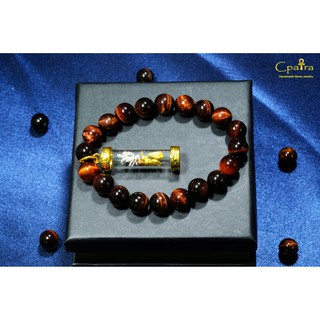 Magic &amp; lucky stones กำไลหิน 8 มิล หินนำโชค Red tiger eye + ตะกรุดต่อเงินต่อทอง