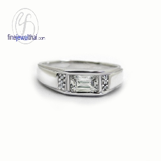 Finejewelthai แหวนเพชร-แหวนเงิน-เพชรสังเคราะห์-เงินแท้ 925-แหวนหมั้น-แหวนแต่งงาน-Diamond Cz-Silver-Wedding-Ring - R1368c