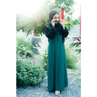 IK70- ชุดเดรสทูโทน สีเขียว แฟชั่น มุสลิม เสื้อผ้าผู้หญิงมุสลิม เครื่องแต่งกายมุสลิม อิสลาม ชุดออกงาน ชุดประจำชาติ