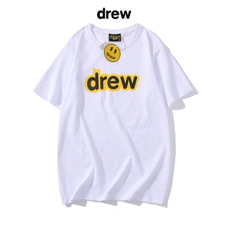 bh COD Retro Drew House justin bieber drew letter print couple cotton short-sleeved T-shirt