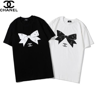 ☞ เสื้อยืดแขนสั้นผ้าฝ้ายพิมพ์ลาย Chanel แฟชั่น Unisex