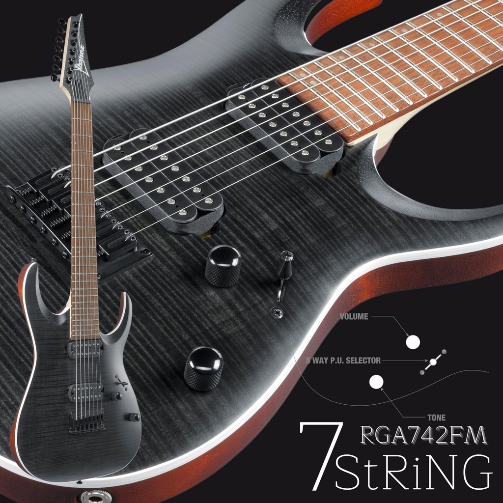 กีตาร์ไฟฟ้า 7 สาย Ibanez RGA742FM-TGF | Shopee Thailand