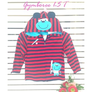 **Gymboree** : เสื้อแจ๊คเก็ทปักน้องลิง ซิปหน้า มีฮูด