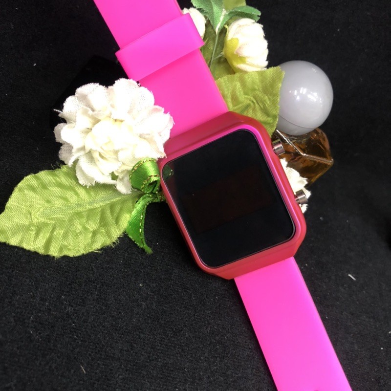 นาฬิกาข้อมือหญิง-led-watch-นาฬิกากดไฟดูเวลา-ไฟเป็นสี-แดง-นาฬิกาled-นาฬิกาดิจิตอล-มาใหม่-ฟรีเซ็ทเวลา