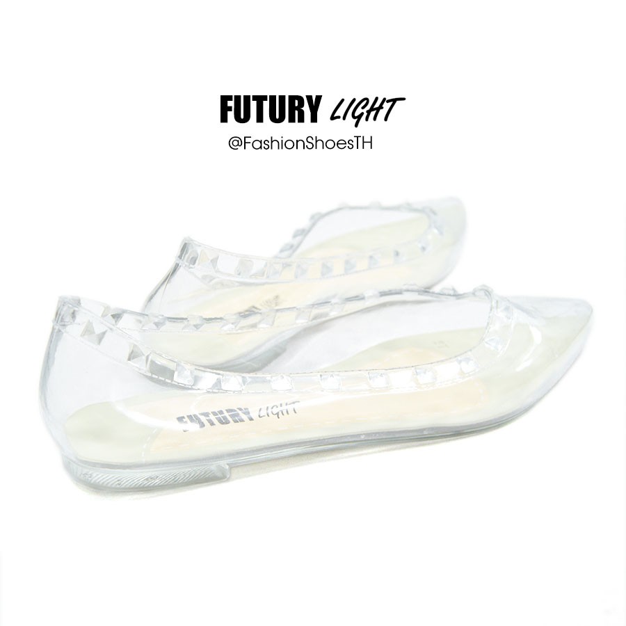 no-s228-แท้-futury-light-รองเท้าคัชชูยางหัวแหลม-หมุด-นิ่มมาก-ใส