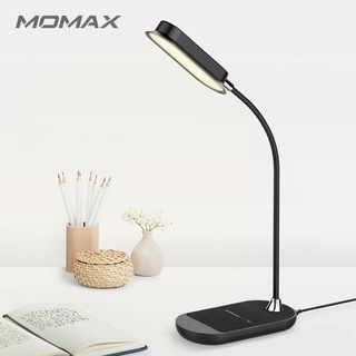 MOMAX LED โคมไฟตั้งโต๊ะพร้อมฟังก์ชั่นชาร์จไร้สาย 10W มี3สี โคมไฟอ่านหนังสือ โคมไฟ