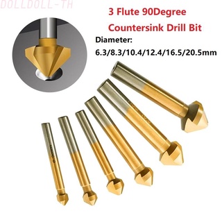 ~DOLLDOLL~Countersunk Drill 1 Pcs 3 Flute 6.3/8.3/10.4/12.4/16.5/20.5mm 61mm Gold