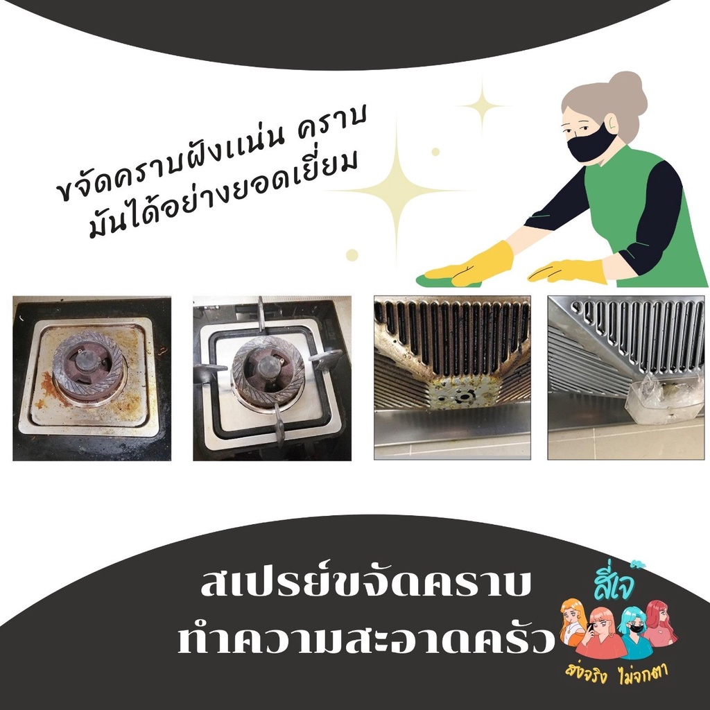 สเปรย์ขจัดคราบ-ขจัดคราบมัน-ทำความสะอาดครัว-สเปรย์ขจัดคราบมัน-ขจัดคราบมันในครัว-สเปรย์ทำความสะอาดห้องครัว-500ml