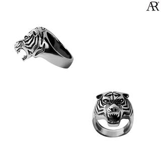 ANGELINO RUFOLO Ring ดีไซน์ Tiger Head แหวนผู้ชาย Stainless Steel 316L(สแตนเลสสตีล)คุณภาพเยี่ยม สีเงิน