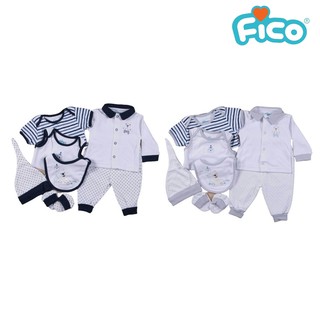 Fico เสื้อผ้าเด็กแรกเกิด เซ็ท 7 ชิ้น ลายน่ารักๆ ลายหมี  F031