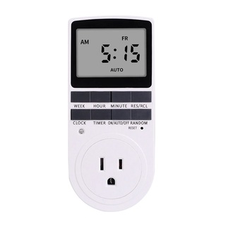 ปลั๊กไฟตั้งเวลา ดิจิตอล เปิด ปิด อัตโนมัติ 20 ช่วงเวลา 220V 16A Digital Display Energy Saving Timer Programmable Socket