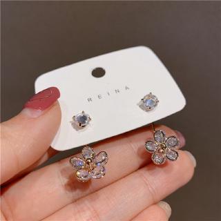 Women New Beauty Bling Bling Crystal Flower Drop Dangle Earrings