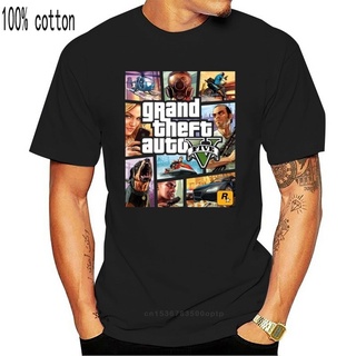 เสื้อยืดผ้าฝ้ายพิมพ์ลาย2022 Designer T Shirt Gta Grand Theft Auto V MenT Shirt Black Short Sleeve Unique Tshirt Teenager