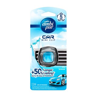 Air freshener CAR AIR FRESHENER AMBI PUR CAR MINI CLIP 2.2ML SKY BREEZE Air freshener desiccant Home use น้ำหอมปรับอากาศ