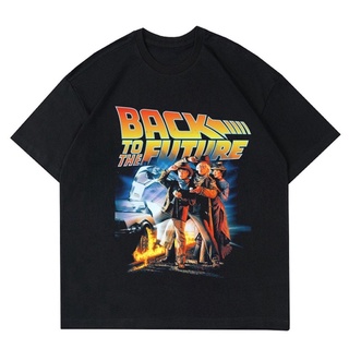 เสื้อยืดสีขาว1985 เสื้อยืด พิมพ์ลายภาพยนตร์ SCI-FI VINTAGE MOVIE BACK TO THE FUTURE | เสื้อยืด พิมพ์ลายภาพยนตร์คลาสสิก |