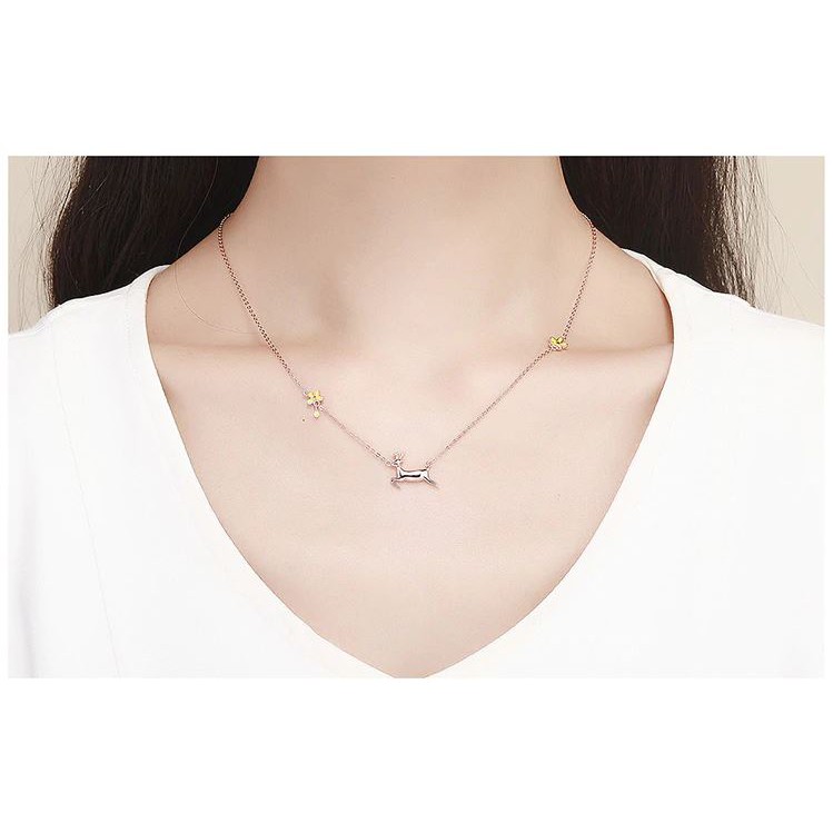 preorder-100-925-sterling-silver-necklace-สร้อยคอ-กวาง-โรสโกลด์-สร้อย-moose-ส่งฟรี-kerry