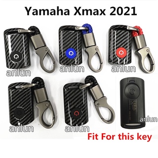 ภาพขนาดย่อของสินค้าเคสกุญแจรีโมตรถจักรยานยนต์ คาร์บอนไฟเบอร์ พร้อมพวงกุญแจ สําหรับ Yamaha XMAX 300 2021