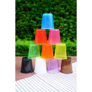 ภาพขนาดย่อของภาพหน้าปกสินค้าRainbow Cup Set แก้วเล่นกับ กระดุมยักษ์ ปอมปอม ใส่น้ำ ใส่อาหาร 10 ใบ 10 สี BPA Free (11024) จากร้าน nilinshop บน Shopee