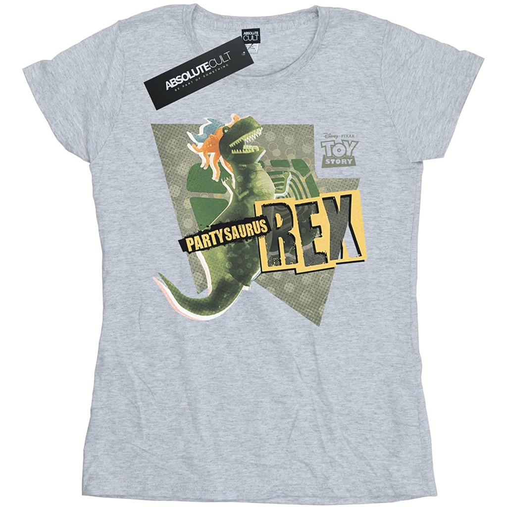 ดิสนีย์เสื้อยืดลำลอง-disney-womens-toy-story-partysaurus-rex-t-shirt-disney-t-shirtdj