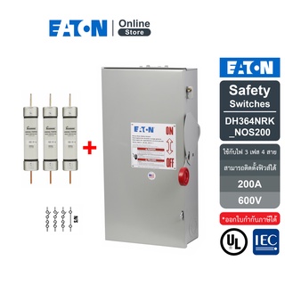 EATON DH364NRK+NOS200 Heavy duty Fusible 3Ph4W+S/N, 600VAC, 200A, NEMA 3R and Fuse for Safety Switch (Bussmann&amp;EATON)