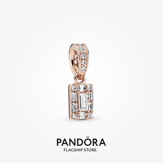 Pandora จี้รูปดอกกุหลาบ ทรงสี่เหลี่ยม ของขวัญวันเกิด สําหรับสุภาพสตรี p825