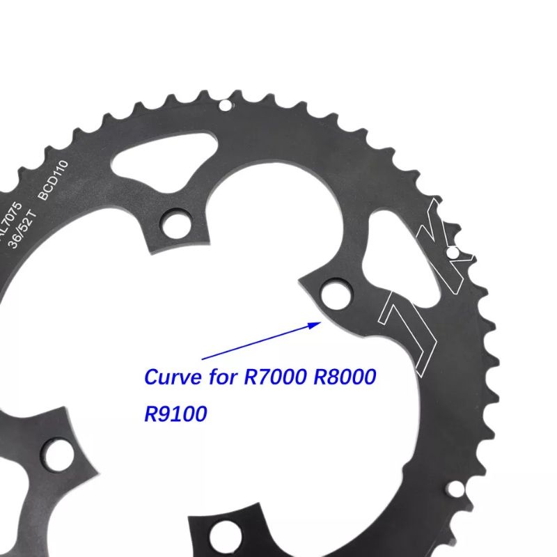 ใบจานเบี้ยว-road-bike-ขนาด-52-36-bcd110-4รู-8-11s-for-shimano-4700-5800-6800-105-r7000-r8000-r9100