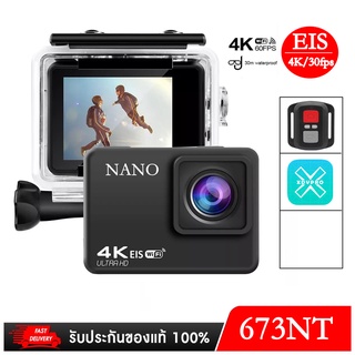 สินค้า Nanotech Action Camara กล้อง 4K 60FPS EIS 30FPS  ACTION CAMERA มีระบบกันสั่น สต็อกในไทย