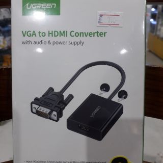 UGREEN VGA to HDMI สายภาพ VGA ไปเป็น HDMI มีช่องเสียบเสียง AUX 3.5 มม. รุ่น60814