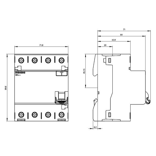siemens-เบรกเกอร์กันไฟดูด-ไฟรั่ว-rccb-4p-30ma