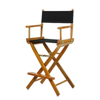 เก้าอี้ไดเร็คเตอร์ Director Chair 24 Inch with Black Canvas 100% Solid Wood  Made in Thailand