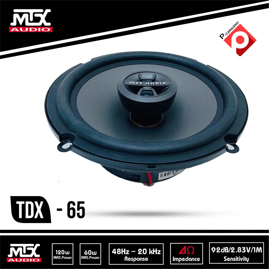 mtx-tdx65-ลำโพงรถยนต์-6-5-นิ้วแกนร่วม-2ทาง-เสียงดี-เบสแน่น-กำลังเสียง120-watt-ราคาต่อคู่