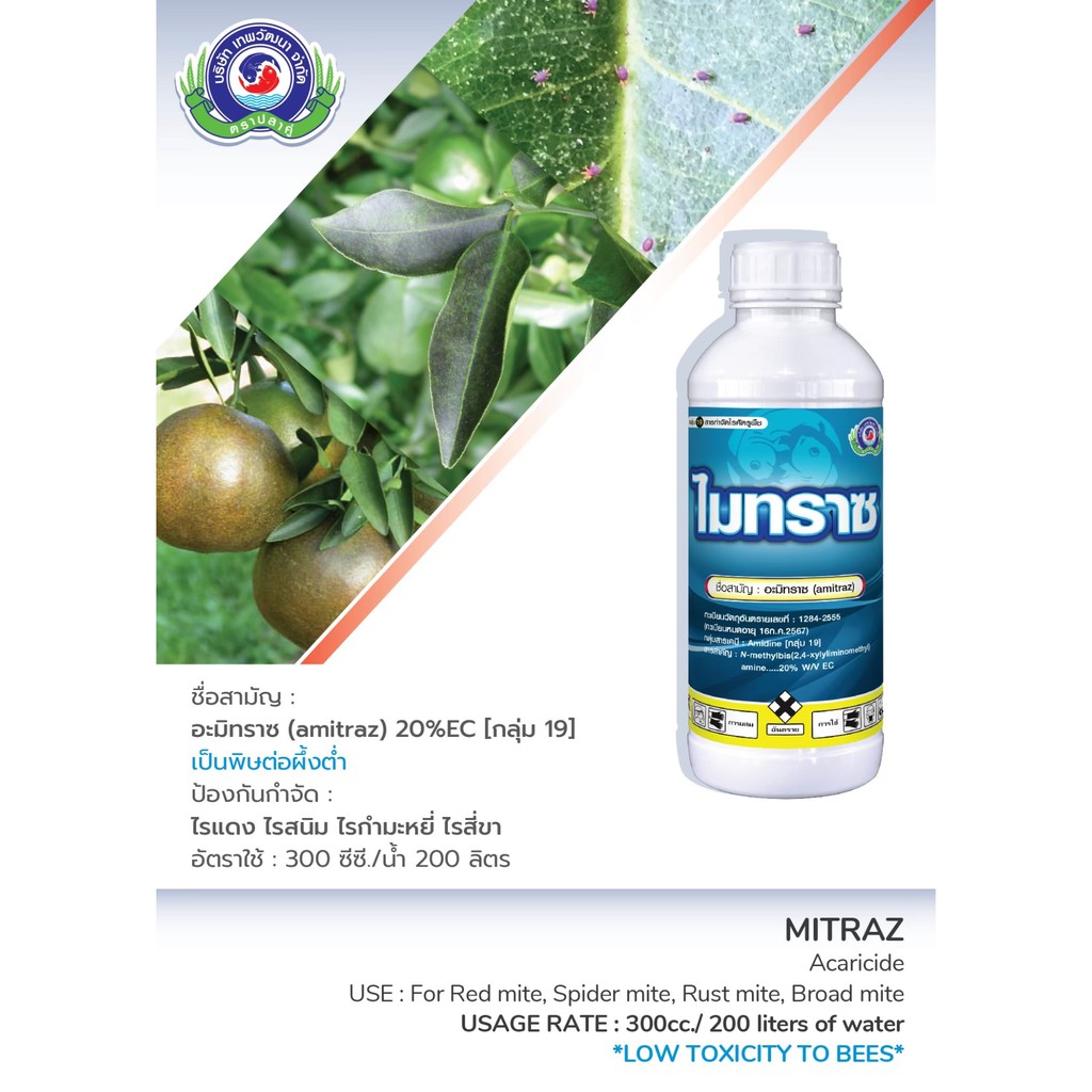 ไมทราซ-1l-อะมิทราซ-สารกำจัดแมลง-สารกำจัดไร-ไรแดง-ไรแมงมุม-ไรขาว-ไรสี่ขา-ไรสนิม-ไรกำมะหยี่-ไรศัตรูผึ้ง-allaboutplants