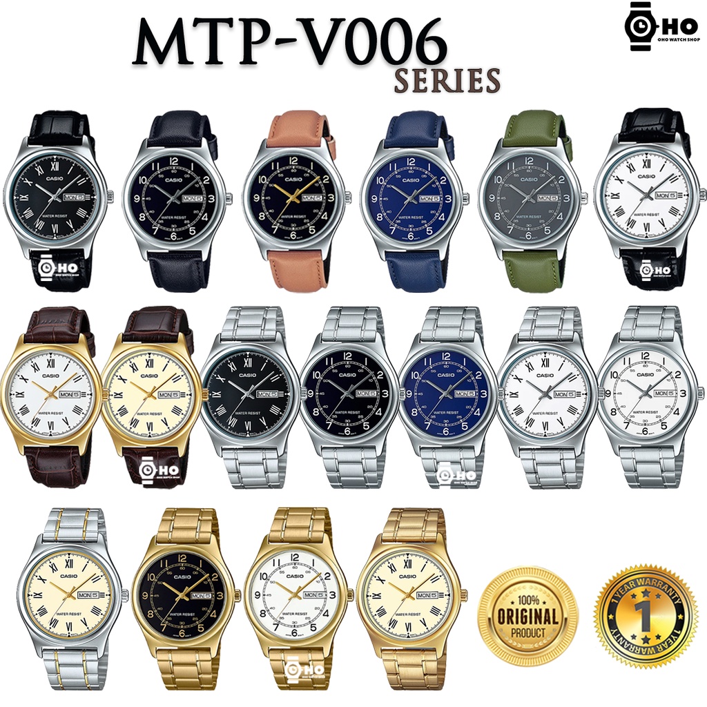 Casio รุ่น MTP-V006 Series ของแท้100% MTP-V006L MTP-V006GL MTP-V006D MTP-V006SG  MTP-V006G นาฬิกาข้อมือ | Shopee Thailand