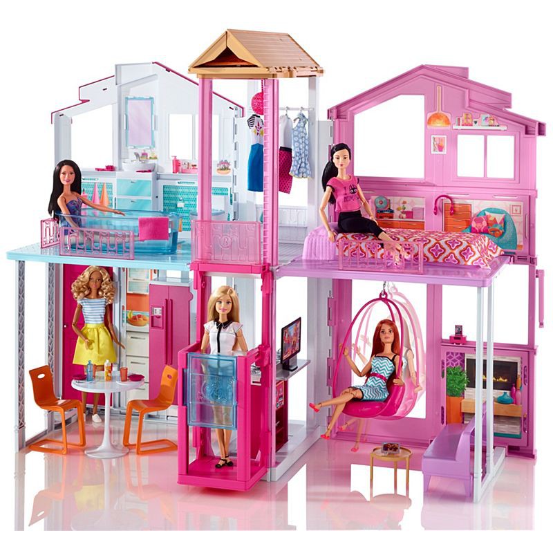 Barbie 3-Story Townhouse เฟอร์นิเจอร์บ้านตุ๊กตา บ้านตุ๊กตาบาร์บี้ 3 ...