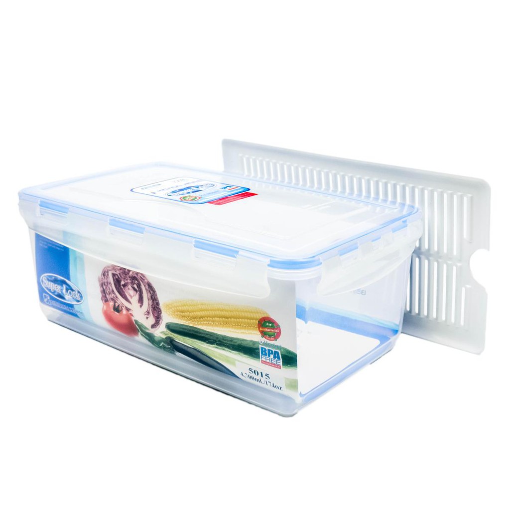 กล่องถนอมอาหาร-5015-ป้องกันเชื้อราและแบคทีเรีย-เข้าไมโครเวฟได้-ความจุ-4-7-ลิตร-แบรนด์-super-lock-รุ่น-5015