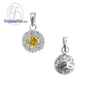 Finejewelthai-จี้บุษราคัมจี้พลอย-พลอยประจำเดือนเกิด-Yellow-Sapphire-Silver-Pendant-Birthstone-P1083yl00e (ราคาต่อชิ้น)