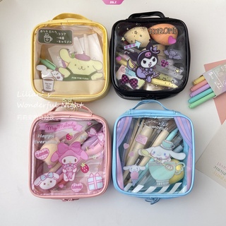กระเป๋าเครื่องสําอาง กระเป๋าดินสอ กันน้ํา ลายการ์ตูน Sanrio Melody Kuromi Kt Cinnamoroll เหมาะกับของขวัญ สําหรับเด็กผู้หญิง