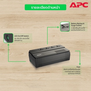 ภาพขนาดย่อของภาพหน้าปกสินค้าAPC EASY UPS รุ่น BV800I-MST (480WATT/800VA) AVR, 230V ป้องกันไฟตก ไฟกระชากประกัน 2 ปี Onsite Service จากร้าน mcwinner บน Shopee