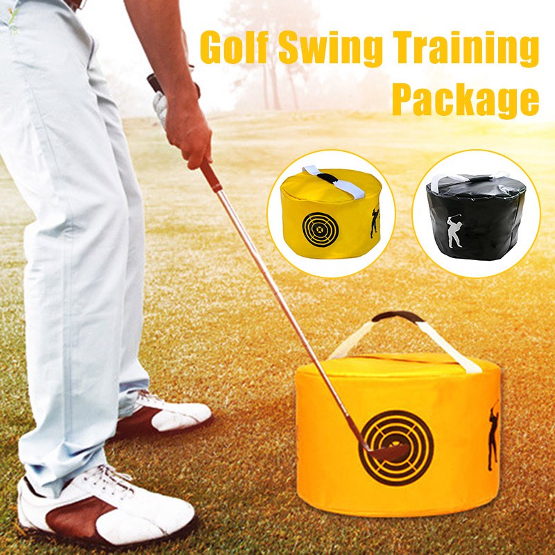 ภาพหน้าปกสินค้าGolf Swing Training Bag Aid Golf Impact Contact Smash Hit Strike Bag Trainer