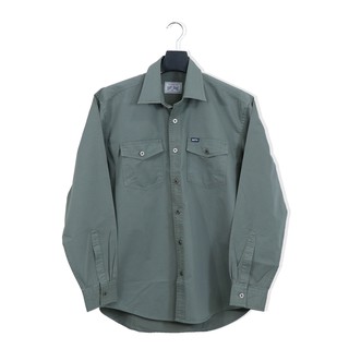 Bovy Shirt - เสื้อเชิ้ตแขนยาวสีพึ้น สีเขียวกลาง รุ่นBB 3598 -GN-13