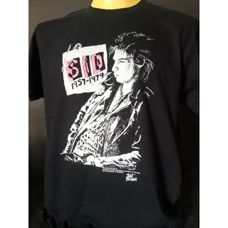 เสื้อยืดผ้าฝ้ายCOTTON เสื้อนำเข้า SID 1957-1979 Sid Vicious Sex Pistols The Clash Ramones Rock Punk Style Vintage Gildan