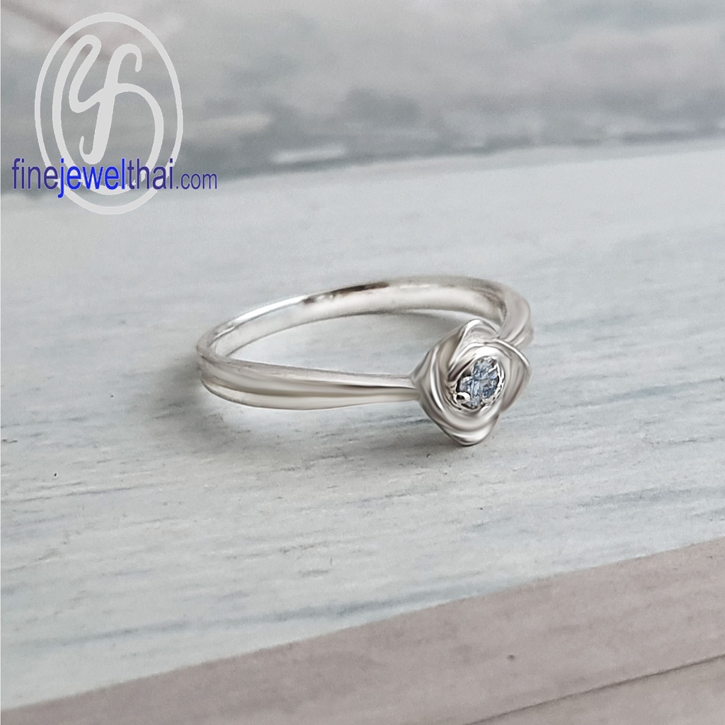 finejewelthai-แหวนอะความารีน-แหวนพลอย-แหวนเงินแท้-พลอยประจำเดือนเกิด-aquamarine-silver-ring-birthstone-r1375aq