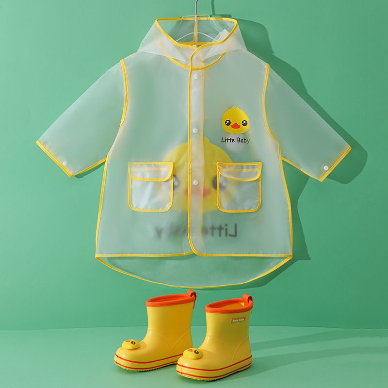 hot-sale-เป็ดน้อยสีเหลืองเสื้อกันฝนเด็กเด็กอนุบาลการ์ตูนโปร่งใสเสื้อกันฝนเสื้อกันฝนชุดกันน้ำทั้งตัว